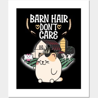 Barn Hair Don't Care Funny Farm And Horse Riding Posters and Art